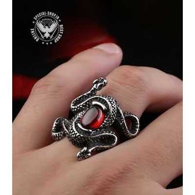 انگشتر خاص مارهای نگهبان یاقوت -انگشتر مردانه نایاب - نگهبان جواهر