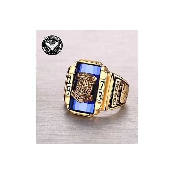 انگشتر کالج روکش طلا کانادایی مدل K18 سنگ آبی