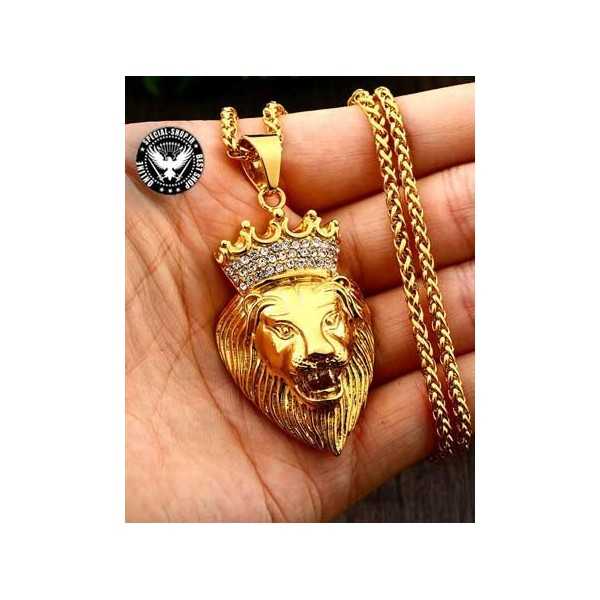 گردنبند سلطنتی شیر روکش طلا