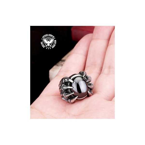 انگشتر پنجه دراگون سنگ مشکی