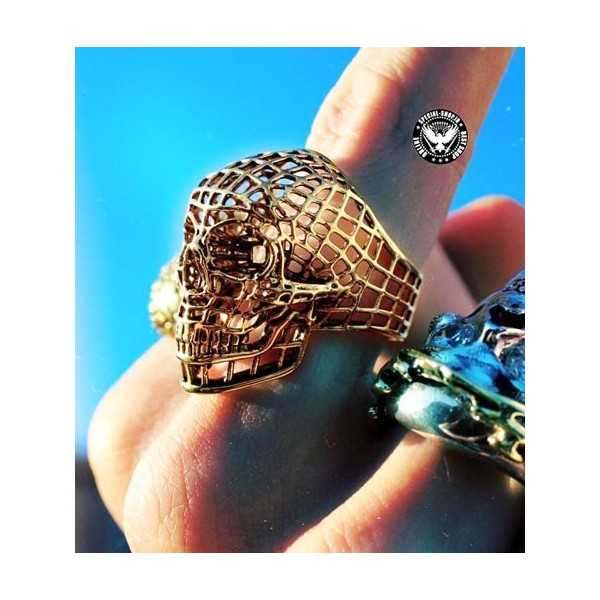انگشتر جمجمه طراحی خاص ( روکش طلا )