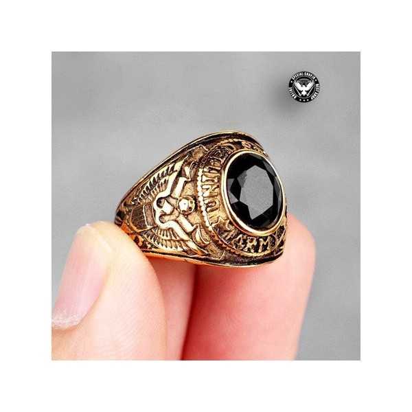 انگشتر کالج ارتش امریکا سنگ مشکی