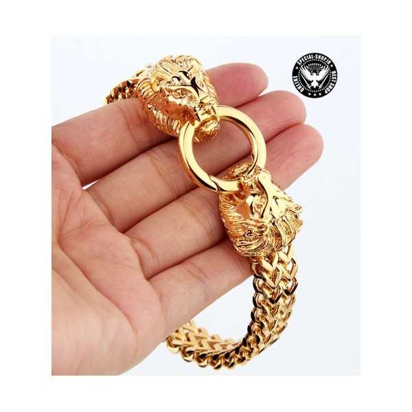 دستبند بینظیر شیر سلطنتی ( روکش طلا)