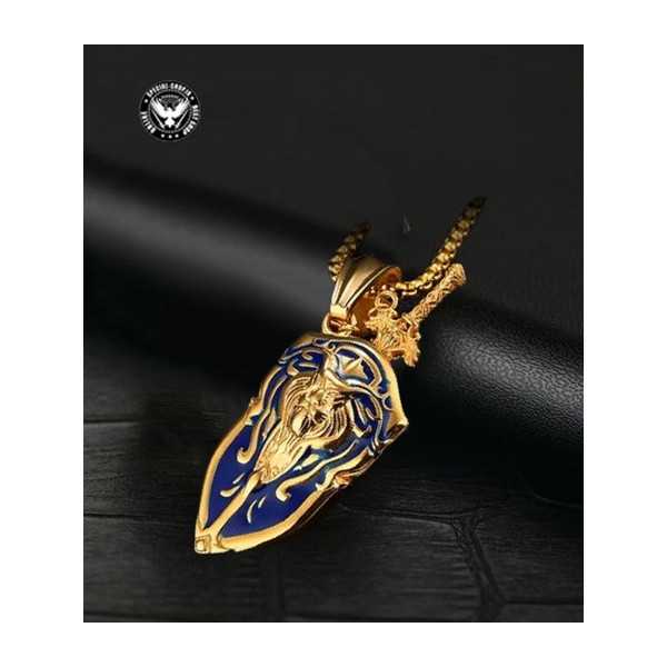 گردنبند روکش طلا شیر و شمشیر