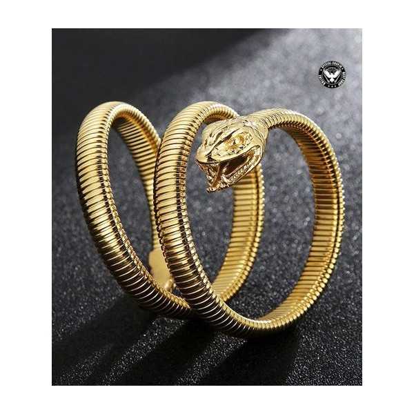 دستبند بینظیر مار ساخت کانادا ( روکش طلا)