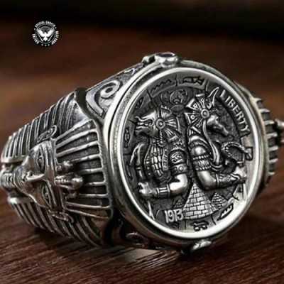 انگشتر خدای رم باستان - اسطوره یونان - فرعون -ACEN707 - انگشتر وارداتی - خاص