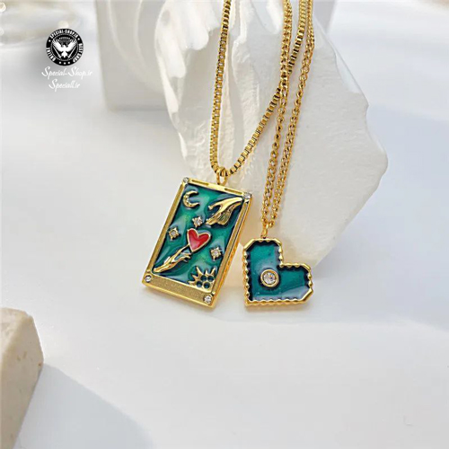 گردنبند قلب دو لاین